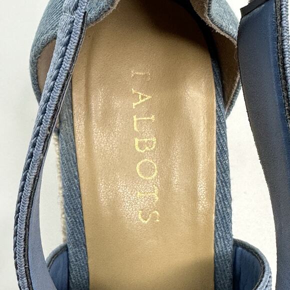 Talbots Lyndsay D'Orsay Espadrille Light Denim Wedges Women's Size 7M Sandals - Picture 9 of 11